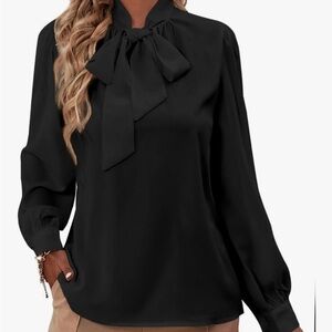 Amazon Black Women's Blouse with Bow Tie